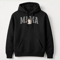 Christmas Mama Hoodie, Mama Checkerboard Gingerbread Hoodie, Gingerbread Man Hooded Sweatshirt, Retro Holiday Mama Pullover, Present for Mom