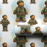 Camouflage Soldier Gift Wrap, Military Gingerbread Man Wrapping Paper, Patriotic Christmas Wrapping Paper, Veteran Holiday Gift Wrap Roll