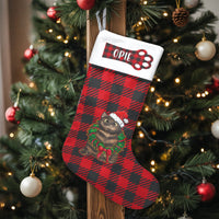 Red Buffalo Plaid Pet Stocking, Personalized Cat Christmas Stocking, Custom Cat Name Holiday Stocking, Pet Lover Xmas Mantle Decor Present