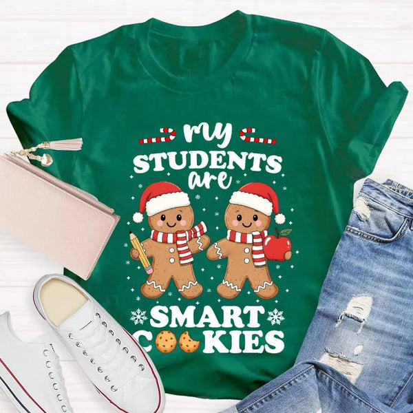 Snowflake Holiday Educator Tee, Smart Cookies Teacher Christmas Shirt, Adorable Baking School T-Shirt, Elementary Teacher Gra