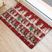 Snowflake Tree Holiday Welcome Mat, Australian Shepherd Christmas Doormat, Aussie Dog Front Door Mat, Xmas Entry Rug, Pet Lover Present