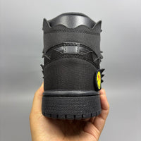 High Top Sneakers, Black Colorway, Strap Design, Casual Gift for Sneaker Fans