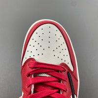 Low Top Sneakers, White Black Red Colorway, Reverse Hook Design, Lace Up Design, Casual Gift for Sneaker Fans