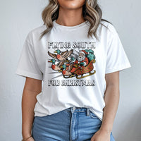 Duck Hunting Santa T-Shirt, Flying South for Christmas Shirt, Humorous Hunter Holiday Tee, Retro Duck Hunter Shirt, Outdoorsmen Christmas Present