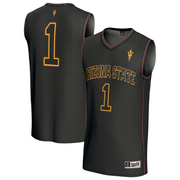 #1 Arizona State Sun Devils Lightweight Collegiate Basketball Fashion Jersey - Black