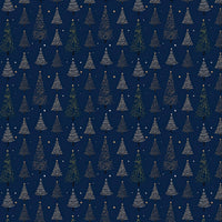Winter Holiday Gift Wrap, Navy Blue Christmas Tree Wrapping Paper, Elegant Pine Tree Wrapping Paper, Festive Christmas Present Wrap Roll