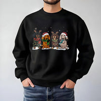Adorable Festive Wiener Dog Sweater, Dachshund Christmas Sweatshirt, Holiday Dachshund Crewneck, Retro Winter Dog Lover Pullover, Xmas Pet Present