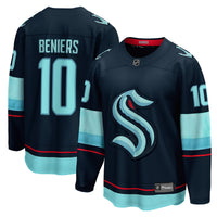 Seattle Kraken Matty Beniers Deep Sea Blue Premier Breakaway Player Jersey