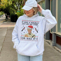 Humorous Murder Mystery Holiday Sweatshirt, True Crime Ugly Christmas Hoodie, Serial Killer Christmas Pullover, Comfy True Crime Hooded Sweater