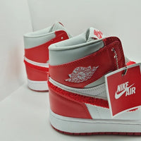 Sneakers, White Red Gray Colorway, Lace Up Design, Casual Gift for Sneaker Fans