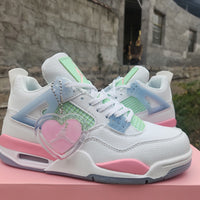 Mid Top Sneakers, Pink Colorway, Valentine Design, Lace Up Design, Casual Gift for Sneaker Fans