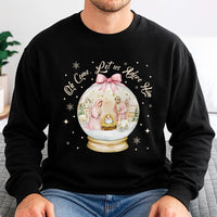 Christian Nativity Snow Globe Crewneck, Oh Come Let Us Adore Him Sweatshirt, Faith Christmas Sweater, Religious Holiday Pullover Present