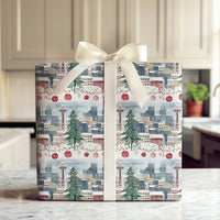 Winter City Skyline Gift Wrap, Seattle Space Needle Wrapping Paper, Washington Christmas Wrapping Paper, Festive Holiday Wrapping Paper
