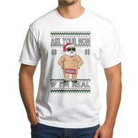 Humorous Censored Santa Claus Graphic Tee, Ask Your Mom If I'm Real T-Shirt, Hilarious Adult Naughty Christmas Shirt, Ugly Xmas Party Tee