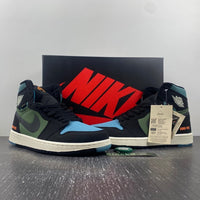 High Top Sneakers, Black Green Colorway, Lace Up Design, Casual Gift for Sneaker Fans