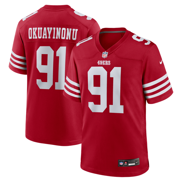 San Francisco 49ers Sam Okuayinonu Scarlet Team Game Jersey