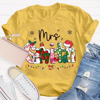 Custom Name Snowflake Holiday Shirt, Personalized Christmas Lights T-Shirt, Matching Family Xmas Graphic Tee, Holiday Season Present