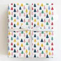 Modern Rainbow Xmas Tree Gift Wrap, Colorful Christmas Tree Wrapping Paper, Whimsical Holiday Wrapping Paper, Festive Present Paper Roll