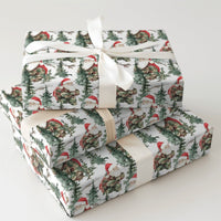 Camouflage Jacket Santa Claus Gift Wrap, Camo Santa Wrapping Paper, Military Christmas Wrapping Paper, Rustic Winter Forest Gift Wrap