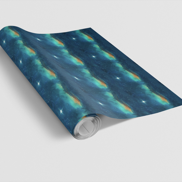 Celestial Stars Wrapping Paper, Night Sky Constellation Christmas Wrapping Paper, Holiday Gift Wrapping Paper, Winter Birthda