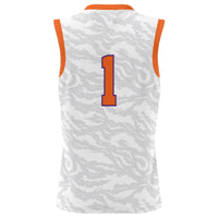 #1 Clemson Tigers Lightweight Tiger Print Basketball Jersey - White