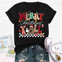 Southern Holiday Graphic Tee, Merry Christmas Y'all T-Shirt, Retro Country Xmas Shirt, Humorous Christmas Party T-Shirt, Winter Holiday Present