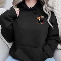 Tropical Bird Coffee Hooded Sweatshirt, Toucan Christmas Hoodie, Adorable Santa Hat Toucan Hoodie, Festive Holiday Bird Lover Present