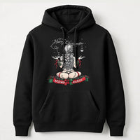 Risque Pin-Up Holiday Graphic Sweatshirt, Milwaukee Christmas Hoodie, Humorous Tool Enthusiast Xmas Pullover, Retro Mechanic Holiday Hoodie