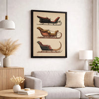 Vintage Holiday Wall Art, Victorian Horse Sleigh Canvas Print, Christmas Sleigh Poster, Winter Landscape Decor, Printable Digital Download