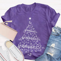 Holiday Musician Graphic Tee, Musical Notes Christmas Tree Shirt, Merry Christmas Music Lover Shirt, Music Teacher Holiday Present