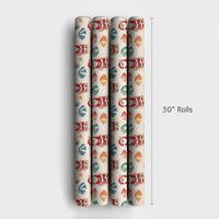 Summer Holiday Christmas Gift Wrap, Tropical Beach Santa Wrapping Paper, Santa on Vacation Wrapping Paper, Coastal Beach Gift Wrap Roll