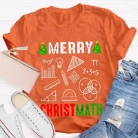 Math Holiday Equation Graphic Tee, Merry Christmath Humorous Math Teacher Shirt, STEM Educator Christmas T-Shirt, Math Lover Xmas Present