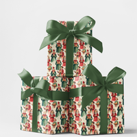Christmas Choir Holiday Gift Wrap, Vintage Carolers Wrapping Paper, Nostalgic Xmas Wrapping Paper, Traditional Retro Gift Wrap Paper Roll