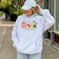 Santa Hat Duck Holiday Graphic Hooded Sweatshirt, Jolly Goose Christmas Hoodie, Adorable Silly Honk Xmas Pullover, Festive Goose Lover Jumper
