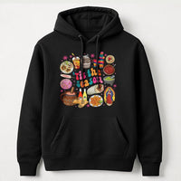 Tis the Season Food Graphic Hoodie, Mexican Christmas Hoodie, Hispanic Culture Christmas Sweatshirt, Latino Holiday Pullover Hoodie