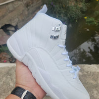 High Top Sneakers, White Colorway, Lace Up Design, Casual Gift for Sneaker Fans