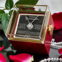 Grandpa to Granddaughter Necklace, Granddaughter Love Knot Necklace, CZ Crystal Pendant Necklace, Rose Gift Box Jewelry, Christmas Present