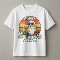 Humorous Christmas T-Shirt, Santa Drinking Beer Shirt, Retro Santa Graphic Tee, Sarcastic Holiday Shirt, Adult Humor Xmas Tee, Holiday Present
