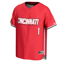 #1 Cincinnati Bearcats Lightweight Baseball Fashion Jersey - Red