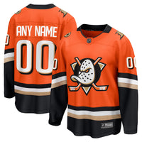 Anaheim Ducks Orange Home Breakaway Custom Jersey