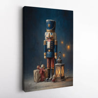 Nutcracker Soldier Wall Art, Vintage Christmas Nutcracker Canvas Print, Holiday Nutcracker Canvas Decor, Festive Xmas Wall Canvas