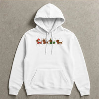 Wiener Dog Hooded Sweatshirt, Christmas Dachshund Hoodie, Dachshund Christmas Hoodie, Santa Reindeer Dachshund Hoodie, Dog Lover Present