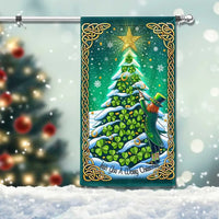 Shamrock Tree Leprechaun Yard Flag, Irish Christmas Garden Flag, St Patricks Holiday Outdoor Flag, Double-Sided Celtic Lawn Decor