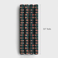 Classic Toy Soldier Holiday Gift Wrap, Nutcracker Christmas Wrapping Paper, Dark Teal Nutcracker Gift Wrapping Paper, Festive Roll Gift Wrap