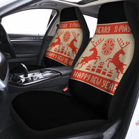 Nordic Knit Car Seat Covers, Christmas Deer Car Seat Covers, Polar Fleece Auto Seat Protectors, Holiday Vehicle Decor Xmas Present