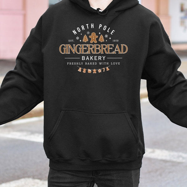 Adorable Cookie Baking Graphic Hooded Sweatshirt, Gingerbread Bakery Christmas Hoodie, Comfy Holiday Sweets Pullover, Xmas Ba