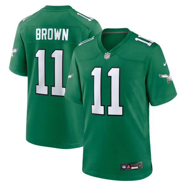 Philadelphia Eagles A.J. Brown Kelly Green Alternate Game Player Jersey