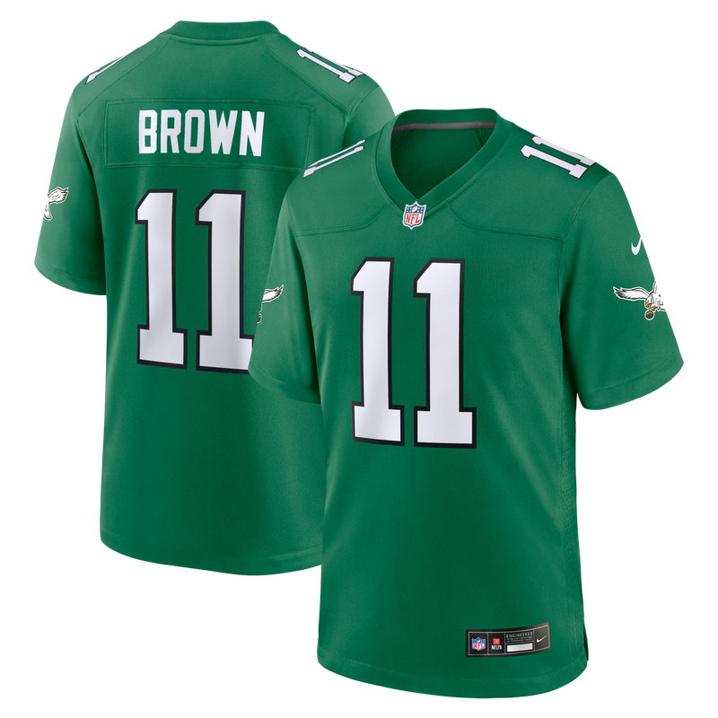 Philadelphia Eagles A.J. Brown Kelly Green Alternate Game Player Jersey