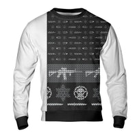 Tactical Skull Sweatshirt, AR-15 Ugly Christmas Sweatshirt, Military Gun Pattern Holiday Sweater, Gun Lover Sweatshirt, Xmas Tactical Present
