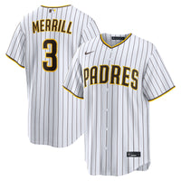 San Diego Padres Jackson Merrill White Home Replica Player Jersey